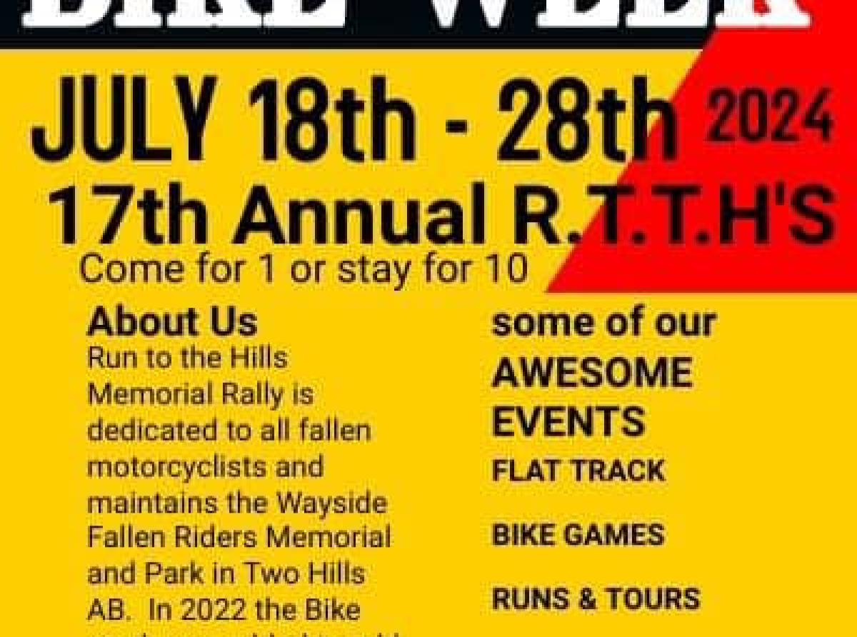 Two Hills Bike Week is July 18 - 28, 2024 - Come for 1 or stay for 10!