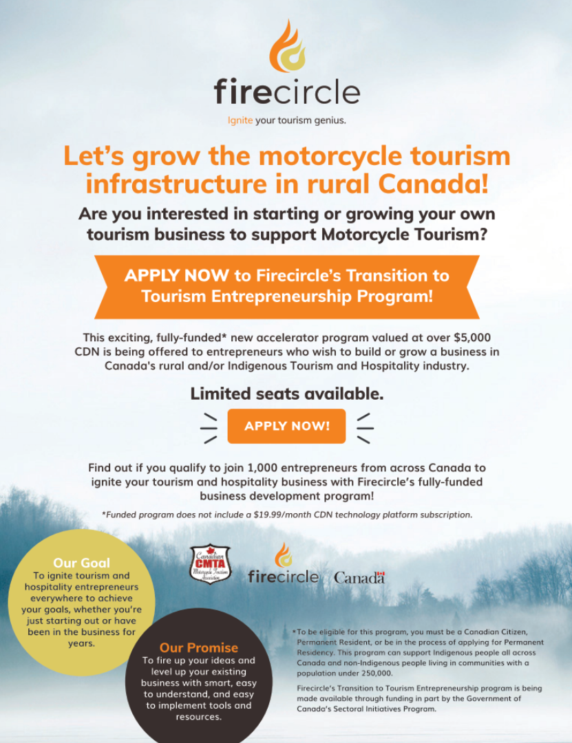 Apply Now to the Transition to Tourism Entrepreneurship Program!