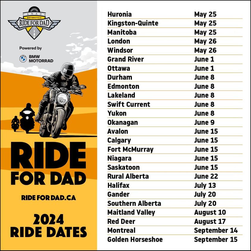 Ride For Dad dates